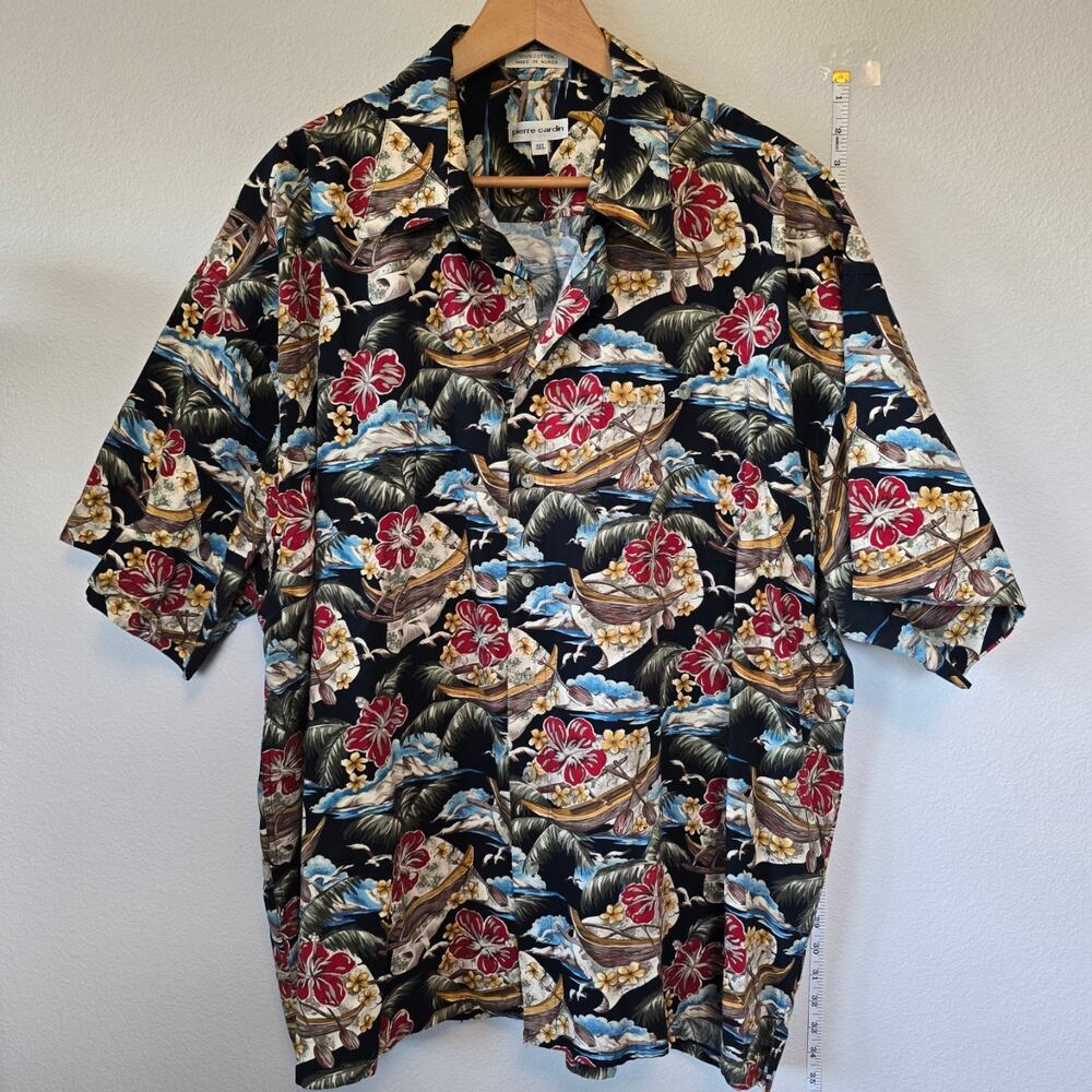 Pierre Cardin 100% Cotton Aloha Hawaiian Shirt Mens 3X